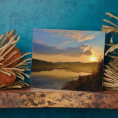 Blauer Himmel und goldener Sonnenaufgang - Crossro Fotoplatte (Seite)