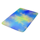 Blauer Himmel und goldgelbe Blitze Badematte (Schrägansicht)