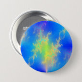 Blauer Himmel und goldgelbe Blitze Button (Vorne & Hinten)