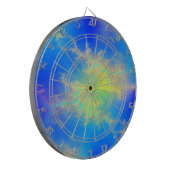 Blauer Himmel und goldgelbe Blitze Dartscheibe (Vorderseite Links)