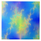 Blauer Himmel und goldgelbe Blitze Fliese (Vorderseite)