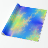 Blauer Himmel und goldgelbe Blitze Geschenkpapier (Ungerollt)