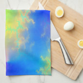 Blauer Himmel und goldgelbe Blitze Geschirrtuch (Viertel Falte)