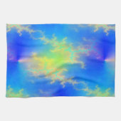 Blauer Himmel und goldgelbe Blitze Geschirrtuch (Horizontal)