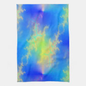 Blauer Himmel und goldgelbe Blitze Geschirrtuch (Vertikal)