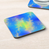 Blauer Himmel und goldgelbe Blitze Getränkeuntersetzer (Linke Seite)