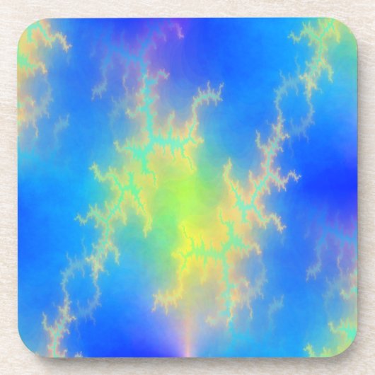 Blauer Himmel und goldgelbe Blitze Getränkeuntersetzer (Vorderseite)