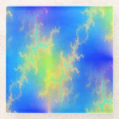 Blauer Himmel und goldgelbe Blitze Glasuntersetzer (Vorderseite)
