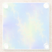 Blauer Himmel und goldgelbe Blitze Glasuntersetzer (Rückseite)