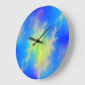 Blauer Himmel und goldgelbe Blitze Große Wanduhr (Winkel)