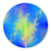 Blauer Himmel und goldgelbe Blitze Keramikknauf (Vorderseite)