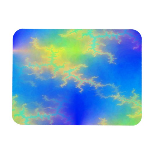 Blauer Himmel und goldgelbe Blitze Magnet (Horizontal)