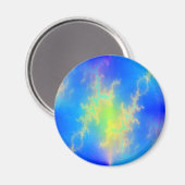 Blauer Himmel und goldgelbe Blitze Magnet (Vorderseite/Rückseite)