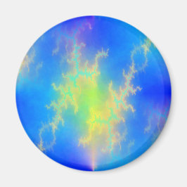 Blauer Himmel und goldgelbe Blitze Magnet