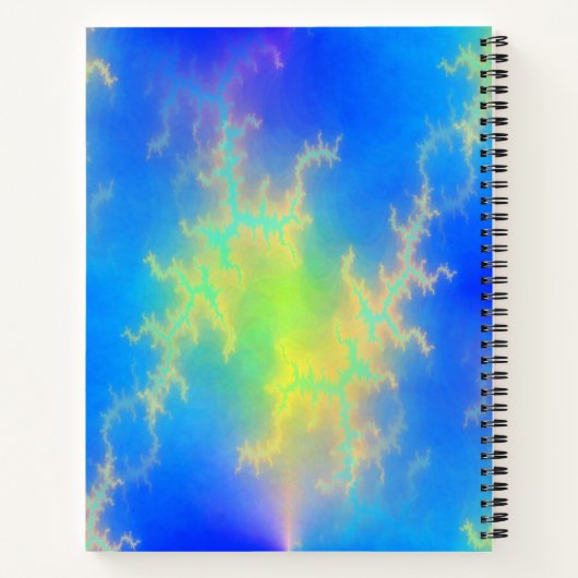 Blauer Himmel und goldgelbe Blitze Notizblock (Rückseite)