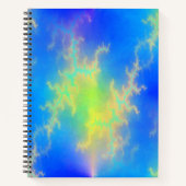 Blauer Himmel und goldgelbe Blitze Notizblock (Vorderseite)