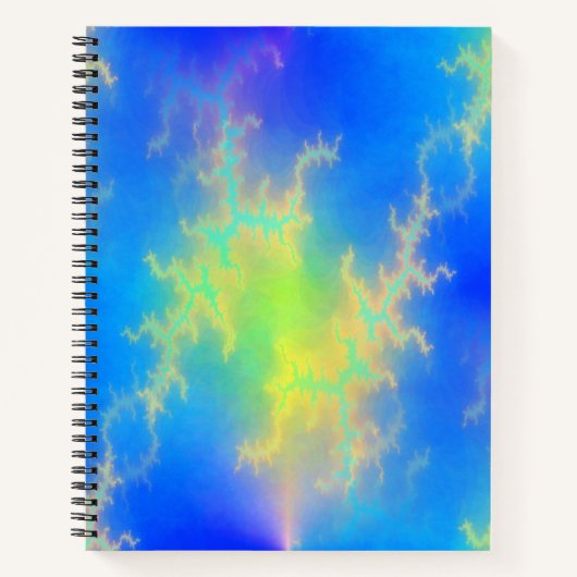 Blauer Himmel und goldgelbe Blitze Notizblock (Vorderseite)