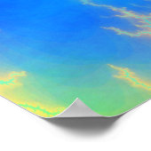 Blauer Himmel und goldgelbe Blitze Poster (Ecke)