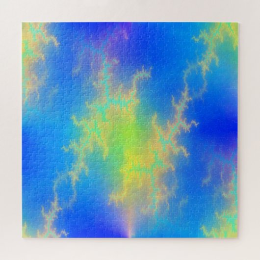 Blauer Himmel und goldgelbe Blitze Puzzle (Horizontal)