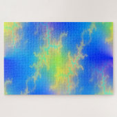 Blauer Himmel und goldgelbe Blitze Puzzle (Horizontal)