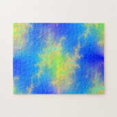 Blauer Himmel und goldgelbe Blitze Puzzle (Horizontal)