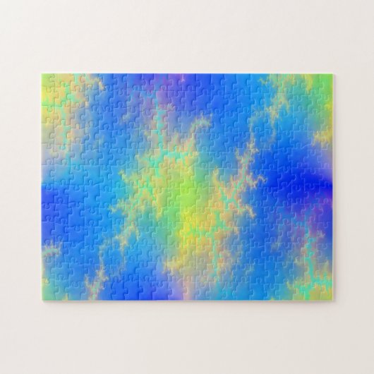 Blauer Himmel und goldgelbe Blitze Puzzle (Horizontal)