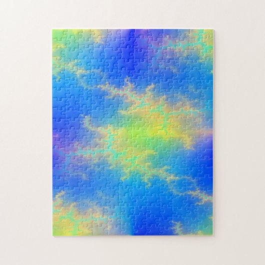 Blauer Himmel und goldgelbe Blitze Puzzle (Vertikal)