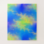 Blauer Himmel und goldgelbe Blitze Puzzle (Vertikal)