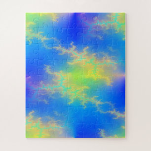 Blauer Himmel und goldgelbe Blitze Puzzle