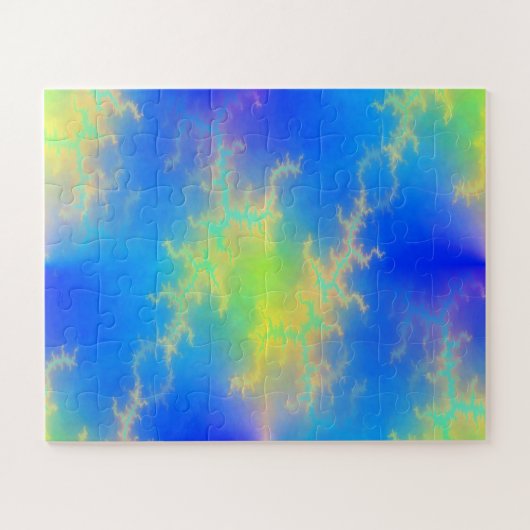 Blauer Himmel und goldgelbe Blitze Puzzle (Horizontal)