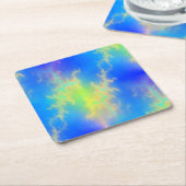 Blauer Himmel und goldgelbe Blitze Rechteckiger Pappuntersetzer (angewinkelt)