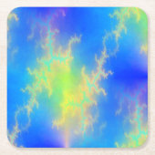 Blauer Himmel und goldgelbe Blitze Rechteckiger Pappuntersetzer (Vorderseite)