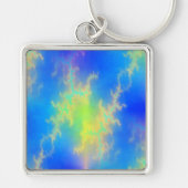Blauer Himmel und goldgelbe Blitze Schlüsselanhänger (Vorne)
