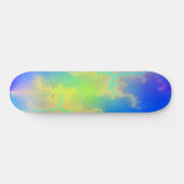 Blauer Himmel und goldgelbe Blitze Skateboard (Horizontal)