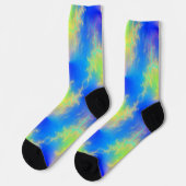 Blauer Himmel und goldgelbe Blitze Socken (Linkes Detail)