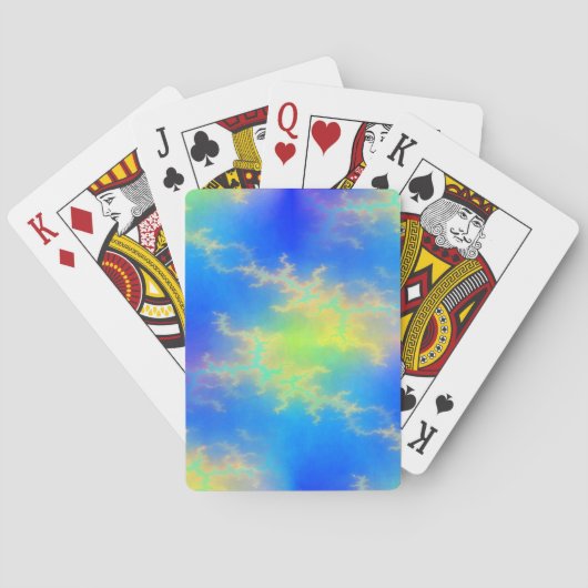 Blauer Himmel und goldgelbe Blitze Spielkarten (Rückseite)