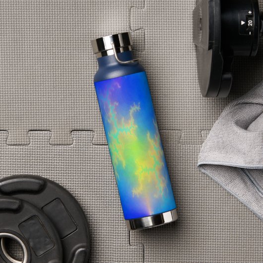 Blauer Himmel und goldgelbe Blitze Trinkflasche (Fitnessstudio)