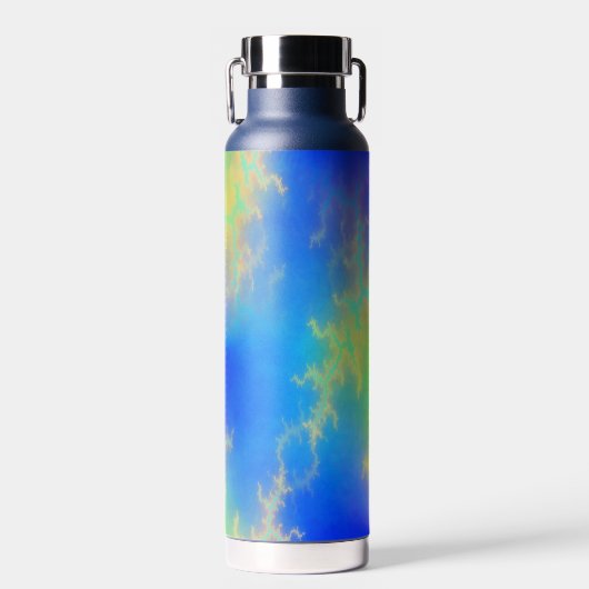 Blauer Himmel und goldgelbe Blitze Trinkflasche (Vorne)