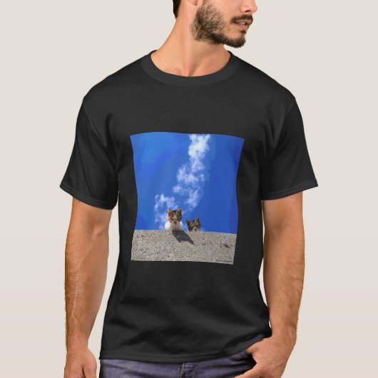 blauer Himmel und Katze_001 T-Shirt (Vorderseite)