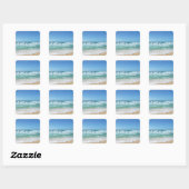 Blauer Himmel und Meer 18 Quadratischer Aufkleber (Blatt)