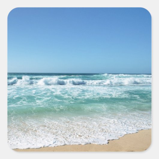 Blauer Himmel und Meer 18 Quadratischer Aufkleber (Vorderseite)