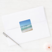 Blauer Himmel und Meer 18 Quadratischer Aufkleber (Umschlag)