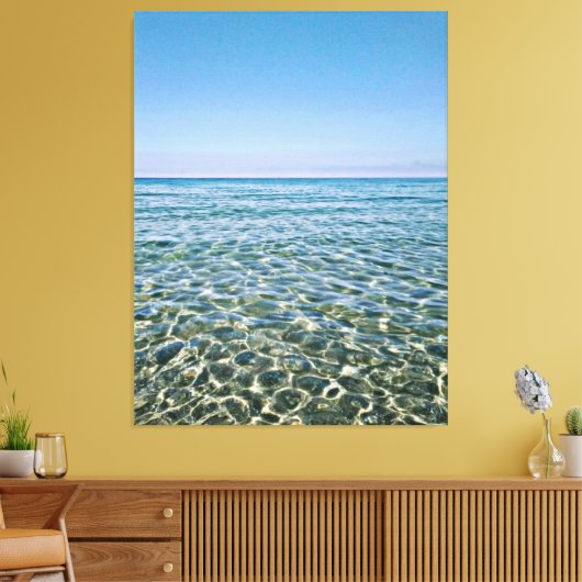 Blauer Himmel und schöne, ruhige Canvas am Meer Pr Leinwanddruck (Insitu (Wohnzimmer))
