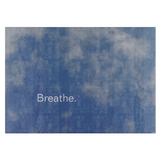 Blauer Himmel und weiche Wolken "atmen" Glas Schneidebrett (Vorderseite)