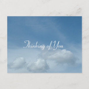 Blauer Himmel und weiße Wolken, ich denke an dich Postkarte