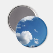 Blauer Himmel und weiße Wolken Magnet (Vorderseite/Rückseite)