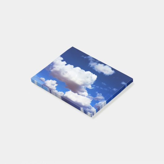 Blauer Himmel und weiße Wolken Post-it Klebezettel (angewinkelt)