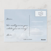 Blauer Himmel und weiße Wolken Postkarte. Postkarte (Rückseite)