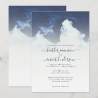 Blauer Himmel und Wolken - Einladung zur Hochzeit