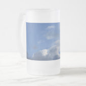Blauer Himmel und Wolken Mattglas Bierglas (Vorderseite Links)